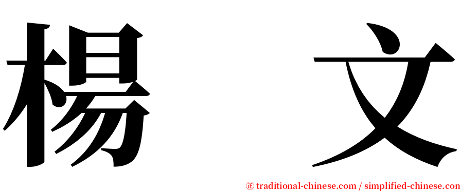 楊　文 serif font